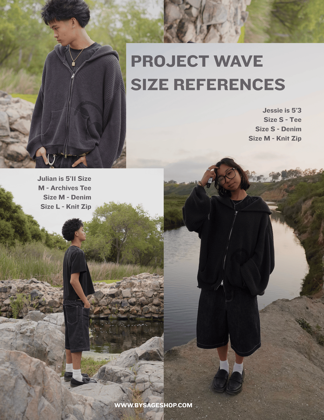 【KOOLOSET】Punching Stripe Hooded Knit Zip-Up Wave Knitted Zip-Up | bysage